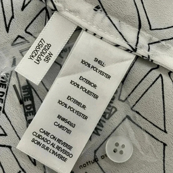 Karl Lagerfeld Paris  Long Sleeve Blouse NWOT - Picture 15 of 16